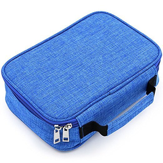 Estuches escolares de tela con 72 agujeros, estuche escolar con 3 compartimentos para lápices, bolígrafos, suministros de papelería para artistas, 04965