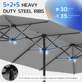 thumbnail image 3 of AECOJOY Parasol de Patio Double Face de 15 Pi Grand Parasol d'Extérieur en Gris Foncé, 3 of 8