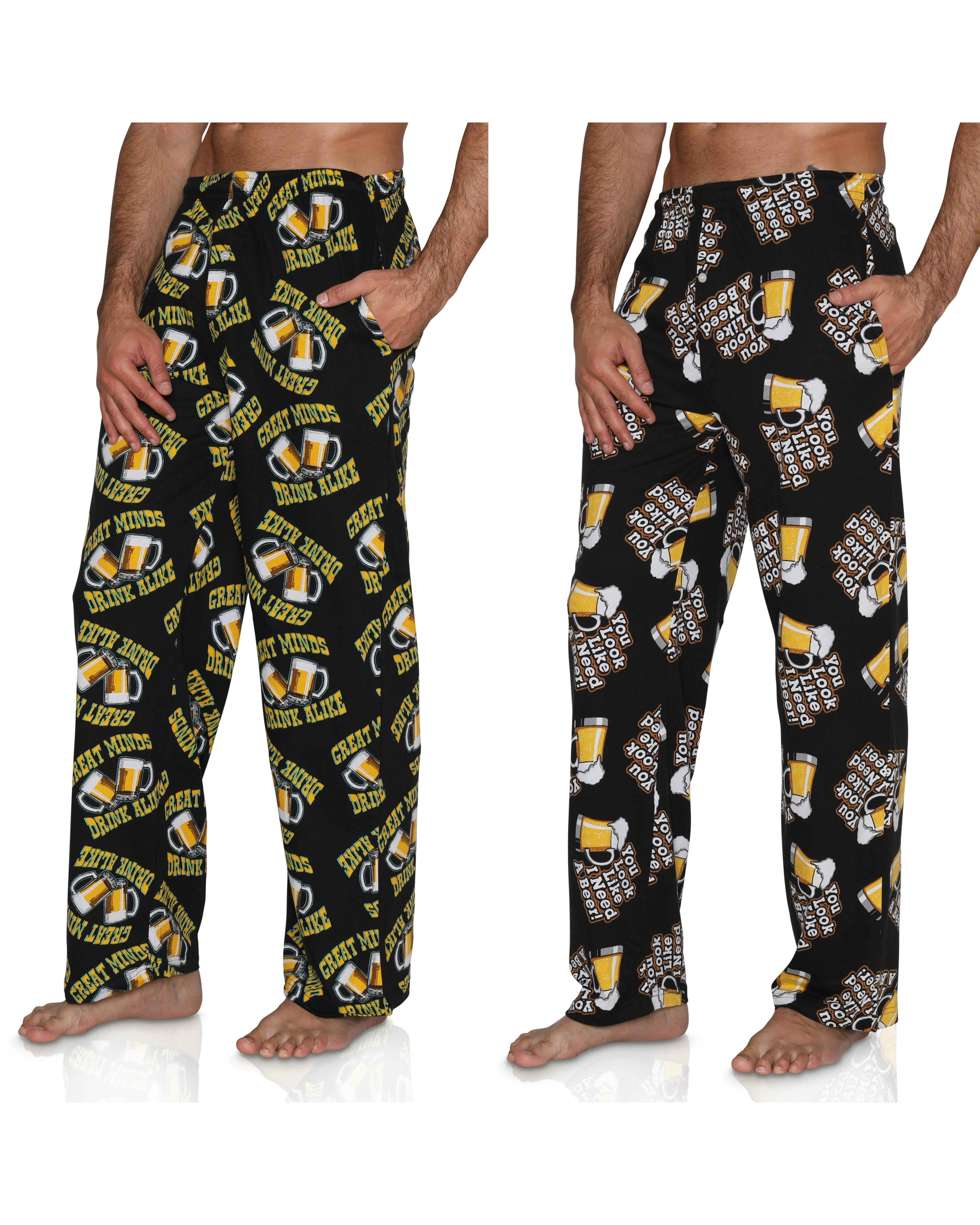 Fun Boxers Fun Boxers Mens Boxer Pants 2 Pc Cotton Fun Lounge Adult