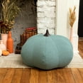 thumbnail image 2 of Jaxx Pumpkin Pouf - Luxurious Ottoman for Fall & Halloween Décor - Boucle Green, 2 of 10