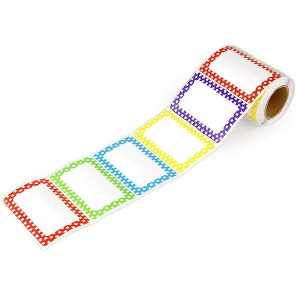 Colorful Plain Name Tag Labels 3 1/2 X 2 1/4, 5 Color 200 Stickers.