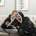 thumbnail image 5 of Wearable Sherpa Blanket Hoodie with Pocket, Double-Sided Plush & Flannel, Oversized Hood, 5 of 19