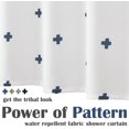 thumbnail image 3 of Blue and White Shower Curtain Cross Pattern Geometric Cute Shower Curtain Positive Inspirational Modern Fabric Shower Curtains for Bathroom Hotel Waterproof Hooks Included 70x72 inches, 3 of 6