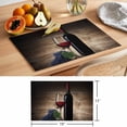 thumbnail image 6 of Red Wines Placemats Set of 6 Grapes Vintage Wooden Grain Farmhouse Place Mats Indoor Wipeable Table Mats Washable Cloth Dining Table Placemats for Kitchen Holiday Party Home Decor 13x19 Inch, 6 of 9