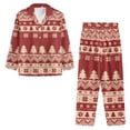 thumbnail image 6 of FOR U DESIGNS Christmas Tree Button Down Nightwear for Women 2 Piece Button Up Pajamas for Women Long Sleeve Sleepwear V-neck and Tops for Women Size S Nightwear Pjs, 6 of 7