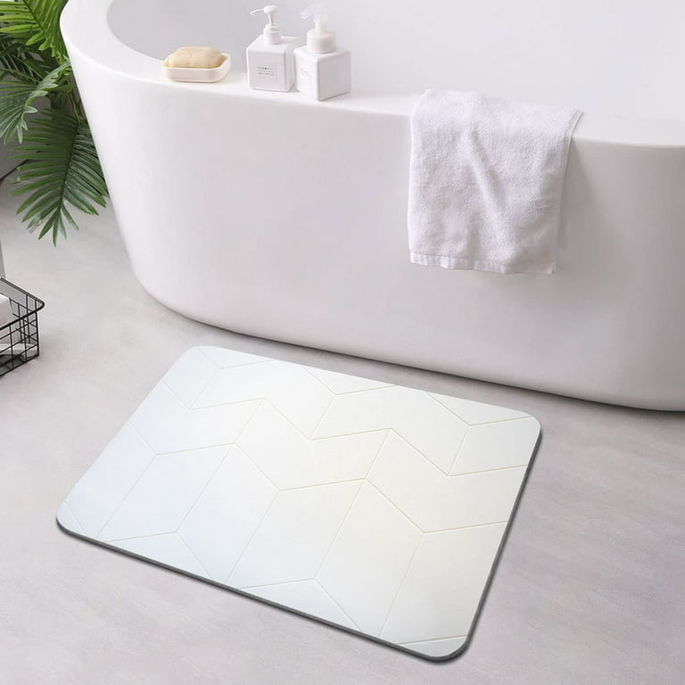 Bath Stone Mat,WOLMAZEN Luxury Diatomaceous Earth Shower Mat- Non-Slip Fast-drying Mat for Kitchen Counter, Tub & Bathroom Floor -23.6x15.4inch-Dark
