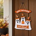 thumbnail image 5 of AZXY Halloween Decorations Cute Ghost Pumpkin Wooden Hanging Sign Ornament, Halloween Wall Decoration, Halloween Home Ornament, Halloween Porch Decoration for Doors Porches Entryways, 5 of 8