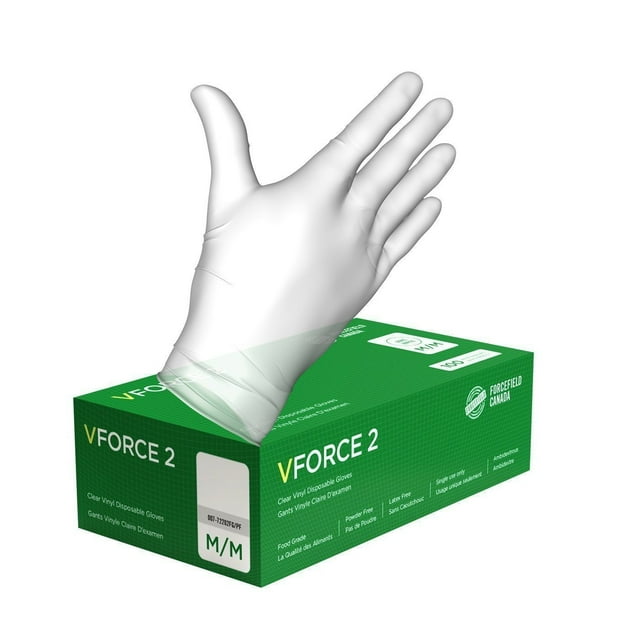 Forcefield VForce 2 Gants Jetables en Vinyle (Caisse de 1000 Gants)