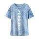 thumbnail image 4 of ICHUANYI Clearance Women's Shirt Tees Funny Cute Short Sleeve T Shirt Tie-dye T-shirt Tops Blouse Gift For Women(Blue, XXL) ICHUANYI WER2023080916003, 4 of 6