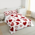 thumbnail image 3 of jejeloiu Cute Cartoon Loves Bedding Comforter Set,Graffirti Heart Print Twin Comforter Sets,Red White Bedding Set For Girls Teens,Breathable Home Decor Reversible,2-Piece, 3 of 8