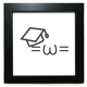 thumbnail image 1 of Kaomoji me encanta estudiar la expresion Mesa de pared con marco cuadrado negro, 1 of 4