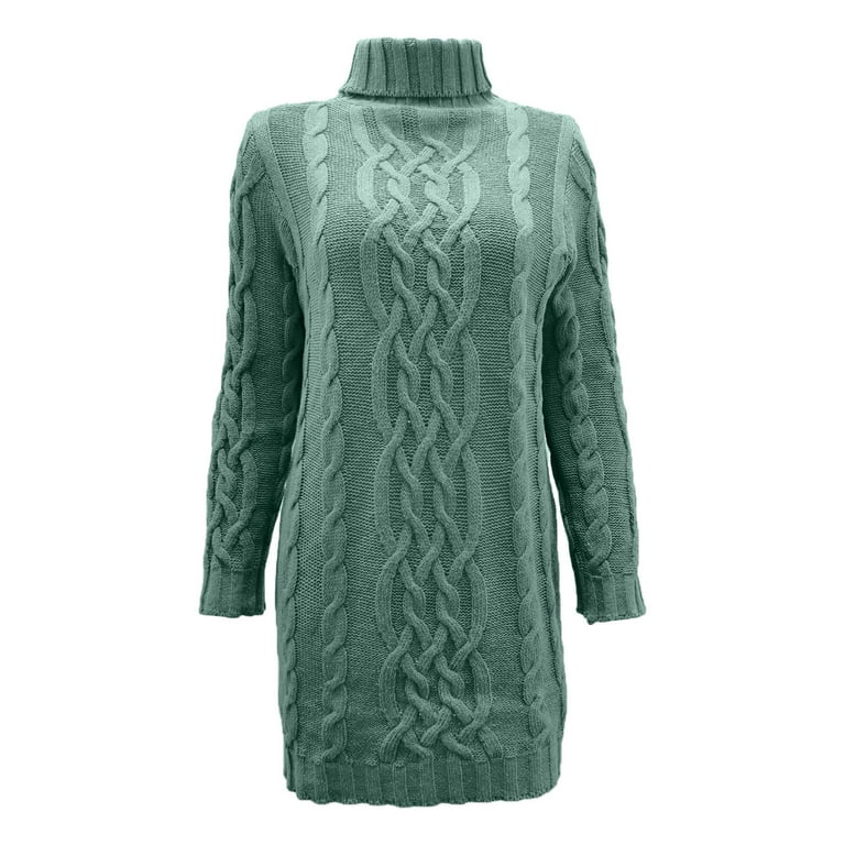 grey turtleneck dress outfit Sweater Rib Turtleneck Dress