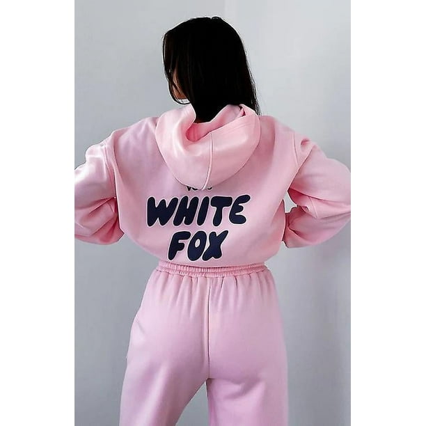 Hoodie-white Fox Outerwear -two Pieces Of Hoodie Suits Long -sleeved Hooded  Outfit Set 