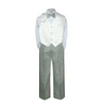thumbnail image 2 of 4PC Shirt Gray Pants Satin Vest Set Baby Boy Toddler Kid Formal Party Suit Sm-7, 2 of 3