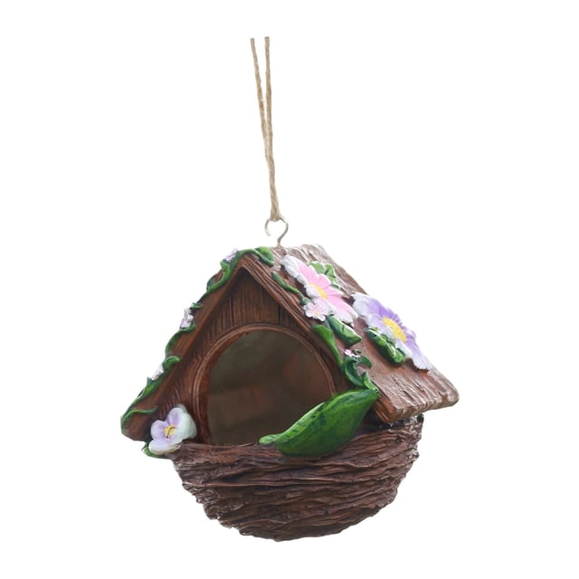 davian Bird House for Outdoor Resin Decorative Bird Nesting Box for Robin Tree Wren
