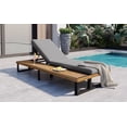 thumbnail image 3 of Euroco Outdoor Chaise Lounge Chair with 5-Position Adjustable Backrest, Patio Lounger with Wood Side Table, Sturdy Frame, 3 of 9