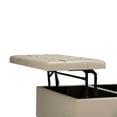 thumbnail image 4 of Atlin Designs Ottomane de Table Basse Transitionnelle en Similicuir, Satin Crème, 4 of 5