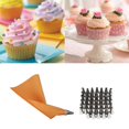 thumbnail image 3 of 50 Juegos de Manga Pastelera Y Boquillas con 48 Boquillas de material acero Inoxidable, 1 Manga Pastelera de Silicona Reutilizable Y 1 Conector para Decoración naranja perfecl toberas para pastelería, 3 of 8