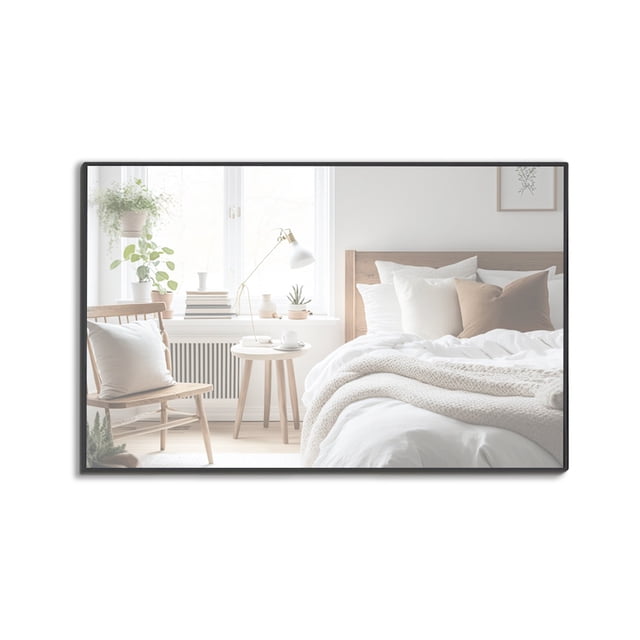ESPEJO RECTANGULAR CON MARCO DE ALUMINIO COLOR NEGRO MATE DE 60X80CM, MARCA GRAVITA