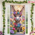 thumbnail image 5 of Tyidzon Easter Door Cover Banner, Colorful Bunny Egg Wreath Themed Porch Sign, Large Front Door Wall Backdrop for Indoor Outdoor Spring Party Decorations and Photo Booth Props, 71 x 35 inch, 5 of 6