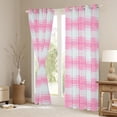 thumbnail image 3 of Homewish Geometric Plaid Blackout Curtains Set of 2 (52x84 Each),Modern Minimalist Striped Window Curtains,Pink Gray Curtains and Drapes For Teens,Ultra Soft Home Decor, 3 of 6