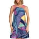 thumbnail image 1 of Fotbe Hip-Hop DJ Dolphin Vestido de Verano sin Mangas para Mujer – Vestido Midi Línea A, Estilo Camiseta Floral, Vestido Playero Casual y Fluido, 1 of 7
