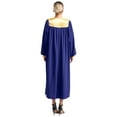 thumbnail image 2 of Raenseen Robe de Chorale Unisexe de Luxe à Col en V Manches Longues Robe de Docteur Costume de Juge Robe de Collation des Grades Bleue P, 2 of 7