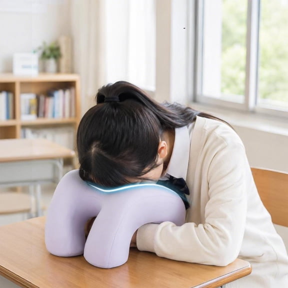 Desk Nap Pillow, Face Down Sleep Cushion, hollow-center foam design with removable washable cover, for office, travel and desktop rest