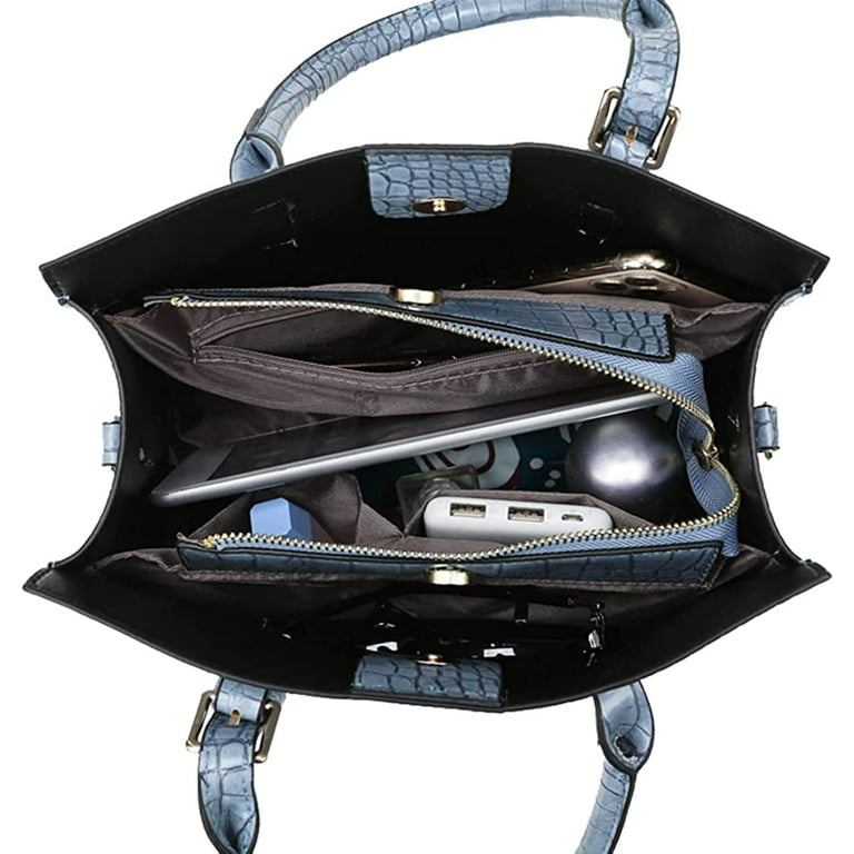 PIKADINGNIS Shoulder Bag for Women PU Bright Crescent Bag Small Crocodile  Bag with Adjustable Strap