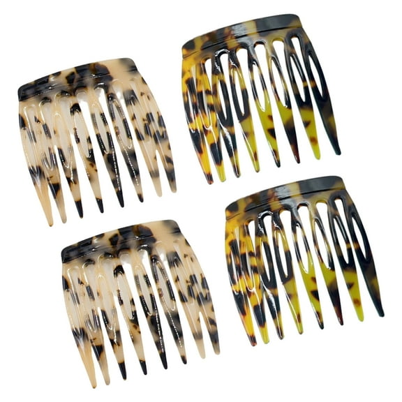 4 Pieces Acetate Hair Combs 8 Teeth Decorative French Clip For Women Girls Secure Styling Bun Twist Accessories