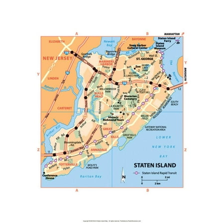 Michelin Official Staten Island NYC Map Art Print Poster -