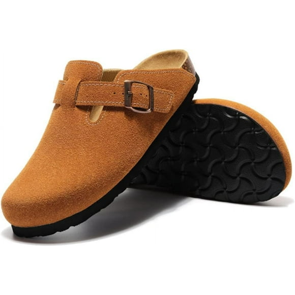 HSHDLDF Boston Clogs for Women Men Suede Platform Clearance Mules Slip-On Potato Shoes Antislip Sole Slippers