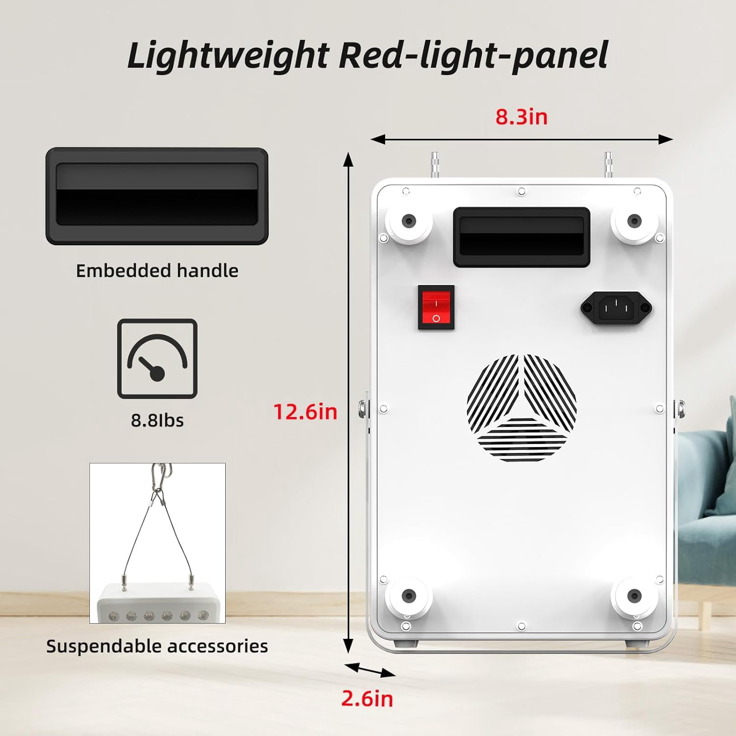 Compact Red Light Panel with Wireless Remote, Targeted Infrared Light Device for At-Home Wellness and Soothing Muscle Comfort