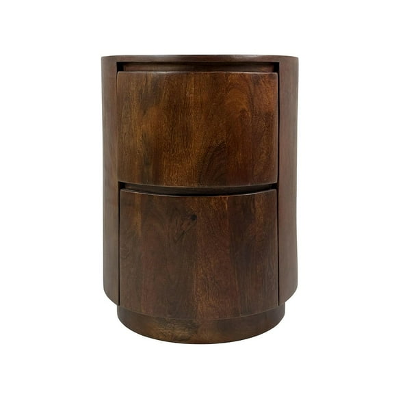 Kingston 2-Drawer 18" Round Nightstand - Chestnut