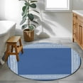 thumbnail image 4 of Dark Blue Greek Key Large Area Rugs for Bedroom Living Room, Soft Non Slip Carpet Bedside Rug, Geometric Greece Ancient Farmhouse Geo Round Floor Cover Kitchen Accent Rug 3.3' for Dining Room/Office, 4 of 9