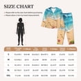 thumbnail image 4 of Salouo Tropical Beach With Starfish Pattern Women's Pajamas Set Long Sleeve Button Down Sleepwear Soft Pj Lounge Sets for women 2 Piece Pjs Set with Long Pants-Small, 4 of 7