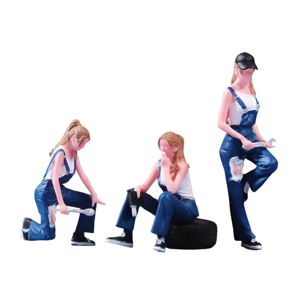 Mini figuras femeninas de reparadoras, decoración de micro paisajes, accesorios de fotografía, personas 92 cm