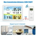 thumbnail image 5 of Indoor Outdoor Thermometer Hygrometer, Wireless Weather Station, Color Display Digital Alarm Clock Weather Forecast, 5 of 8