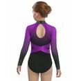 thumbnail image 3 of Doomiva Rhinestone Leotard for Girls Gymnastics Ballet Dance One Piece Shiny Long Sleeve Bodysuit Activewear Purple 16, 3 of 6