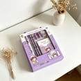 thumbnail image 1 of Yuehao ki-ds Stationery Set, Cute Stationery Box for Primary Schol and Kindergarten, Complete Drawing and Writing Kit with Ruler, Pencils, Sharpener, Eraser, and Notebook for Class Gifts (Purple), 1 of 4