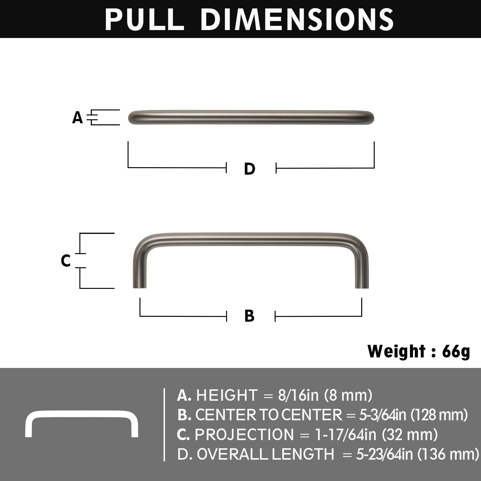 Goo-Ki 12 Pack Brushed Nickel Cabinet Handles, 5''(128mm) Hole Center Cabinet Pulls for Drawer,Dresser,Cupboard Wardrobe, (7385)