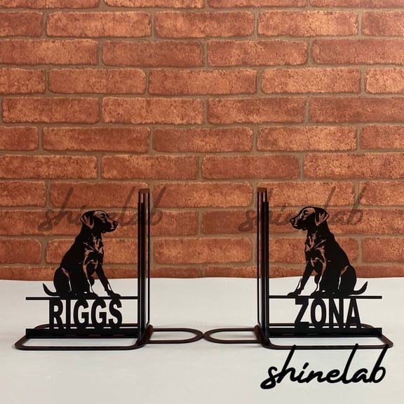 Shinelab Labrador Retriever Dog Mental Bookends Dog Pet Name Bookend Gift, Animal Bookshelf Room Decor 5855