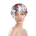 thumbnail image 3 of Kdxio Lilies Flowers Print Shower Cap for Women,Elastic and Reusable,Double Waterproof Layers Bathing Hat, 3 of 9