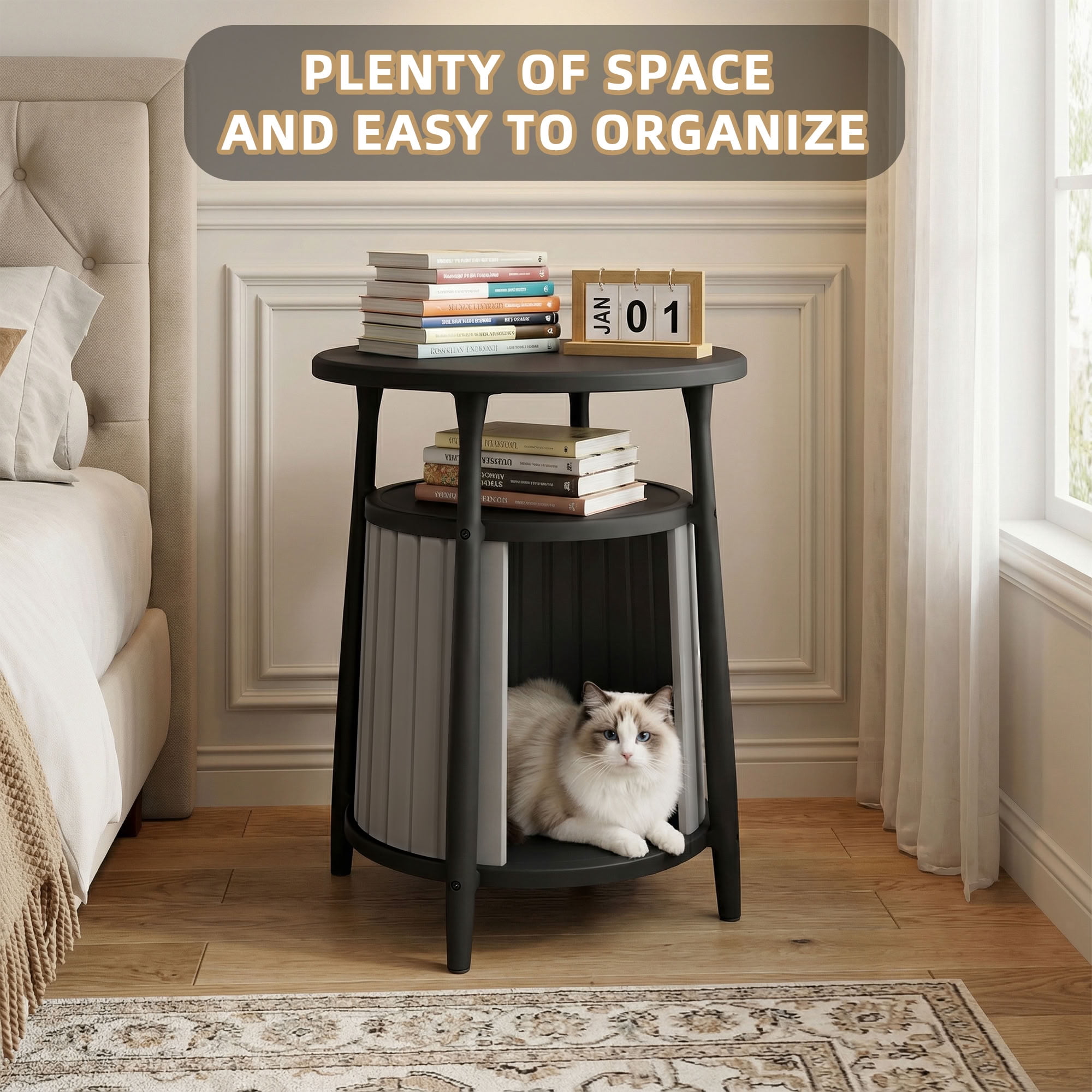 MAYEERTY Multi-Functional Cat House, Versatile Storage Coffee Table Side Table for Living Room
