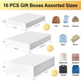 thumbnail image 2 of 16 Pack White Gift Boxes with Lids, Assorted Sizes (6 Small 11", 6 Medium 14", 4 Large 17") Gift Boxes for Presents, Extra Deep Auto Pop-Up Christmas Box for Wrapping Clothes Robe Shirt Sweater, 2 of 4