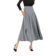 thumbnail image 5 of Womens Clearance asdoklhq Womens Plus Size Clearance Dresses Under $15Women Solid Color High Waist Pleated A Line Long Skirt Front Slit Belted Maxi, 5 of 7