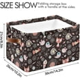 thumbnail image 3 of GZHJMY Cute Cat Birds Foldable Canvas Storage Bin, Sturdy Fabric Storage Basket with Handles, Storage Cube Box for Organizing Shelf Nursery Toy Closet 2PCS#666, 3 of 7