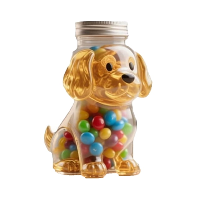 Leodye 1PCS Pot de Rangement pour Friandises pour Animaux, Récipient Hermétique pour Aliments / Sans BPA