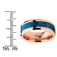 thumbnail image 3 of Metal Masters Mens Rosegold-tone Tungsten Carbide Wedding Band Ring Blue Green Opal Inlay 8mm Comfort-Fit, 3 of 6