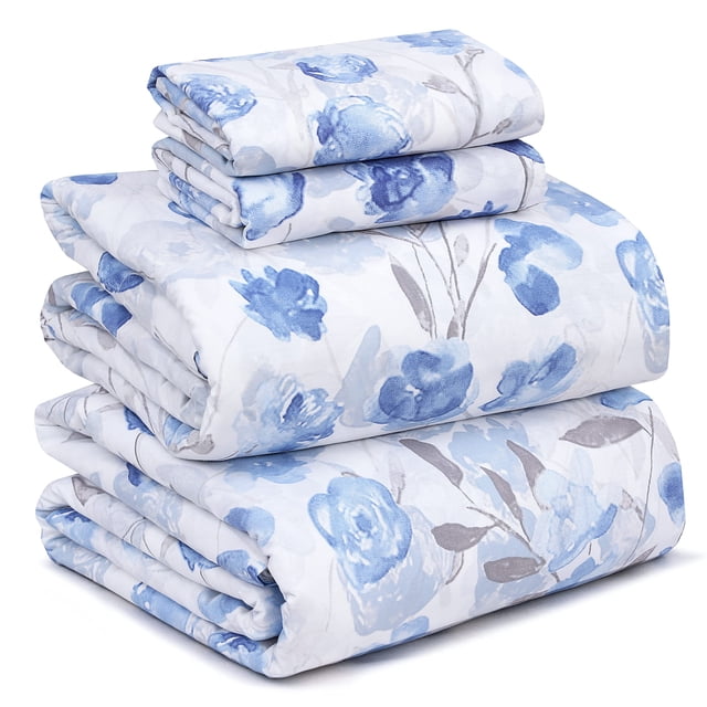 RUVANTI 100% Cotton Sheets - Crispy Cooling Percale Sheets for Queen Size Bed, Breathable & Durable Queen Sheet Set, 16 Inches Deep Pocket Bed Sheets, Monotones, 4 Pieces